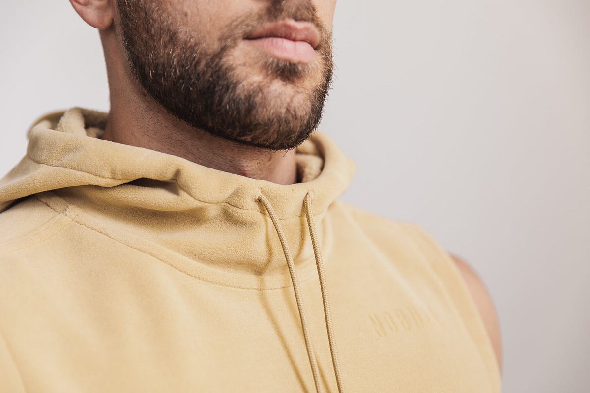 Nobull Arctic Sleeveless Men's Pullover Beige | Australia (UG1906)